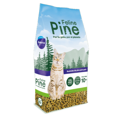 Feline Pine - hecha con pino natural libre de polvo.